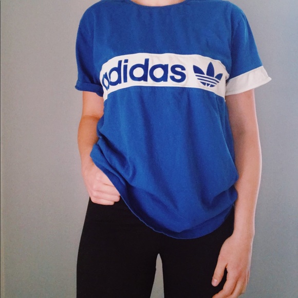 Adidas / NY 1986 Blue and White T- Shirt - Picture 3 of 5